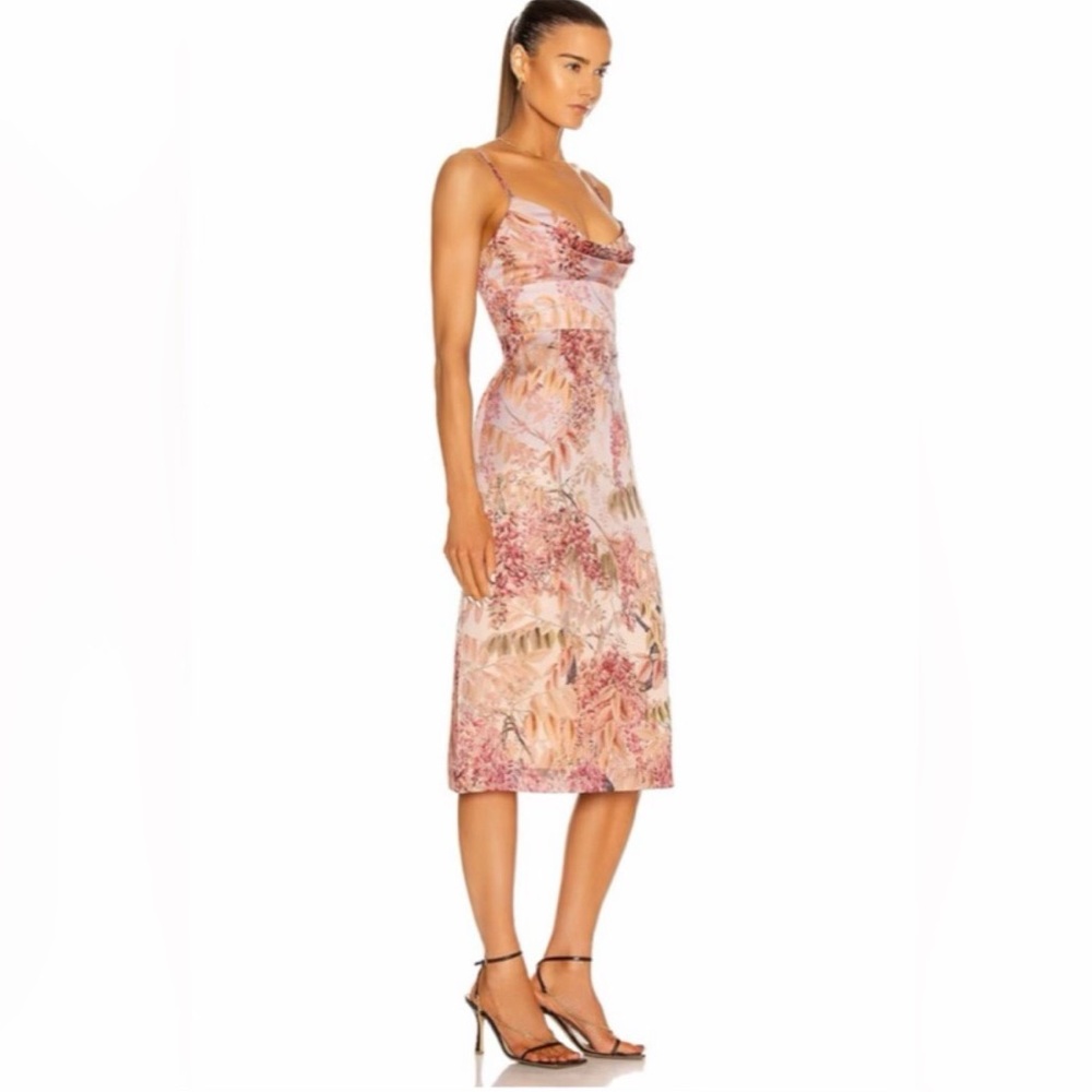 Zimmermann Pink Floral Midi Dress